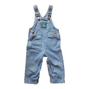 Vintage Liberty Baby Overalls Striped Denim Made in USA Size 18M